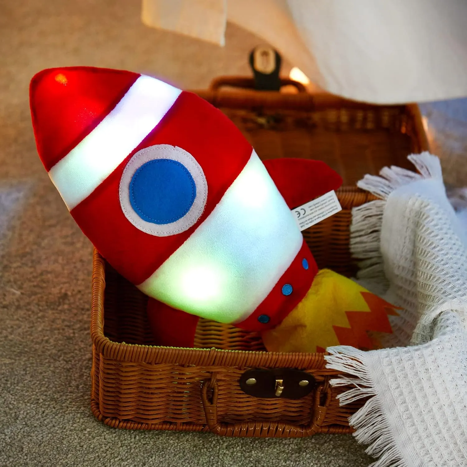 Kids Gifts for Toddlers on Birthday Valentines Christmas$ 14.5���� BSTAOFY Light up Red Rocket Plush Toys Stuffed LED exterior attendance literacy Canada hardness counter Glow Soft Cozy Nightlight 