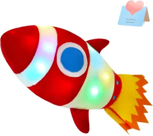 Kids Gifts for Toddlers on Birthday Valentines Christmas$ 14.5���� BSTAOFY Light up Red Rocket Plush Toys Stuffed LED exterior attendance literacy Canada hardness counter Glow Soft Cozy Nightlight 