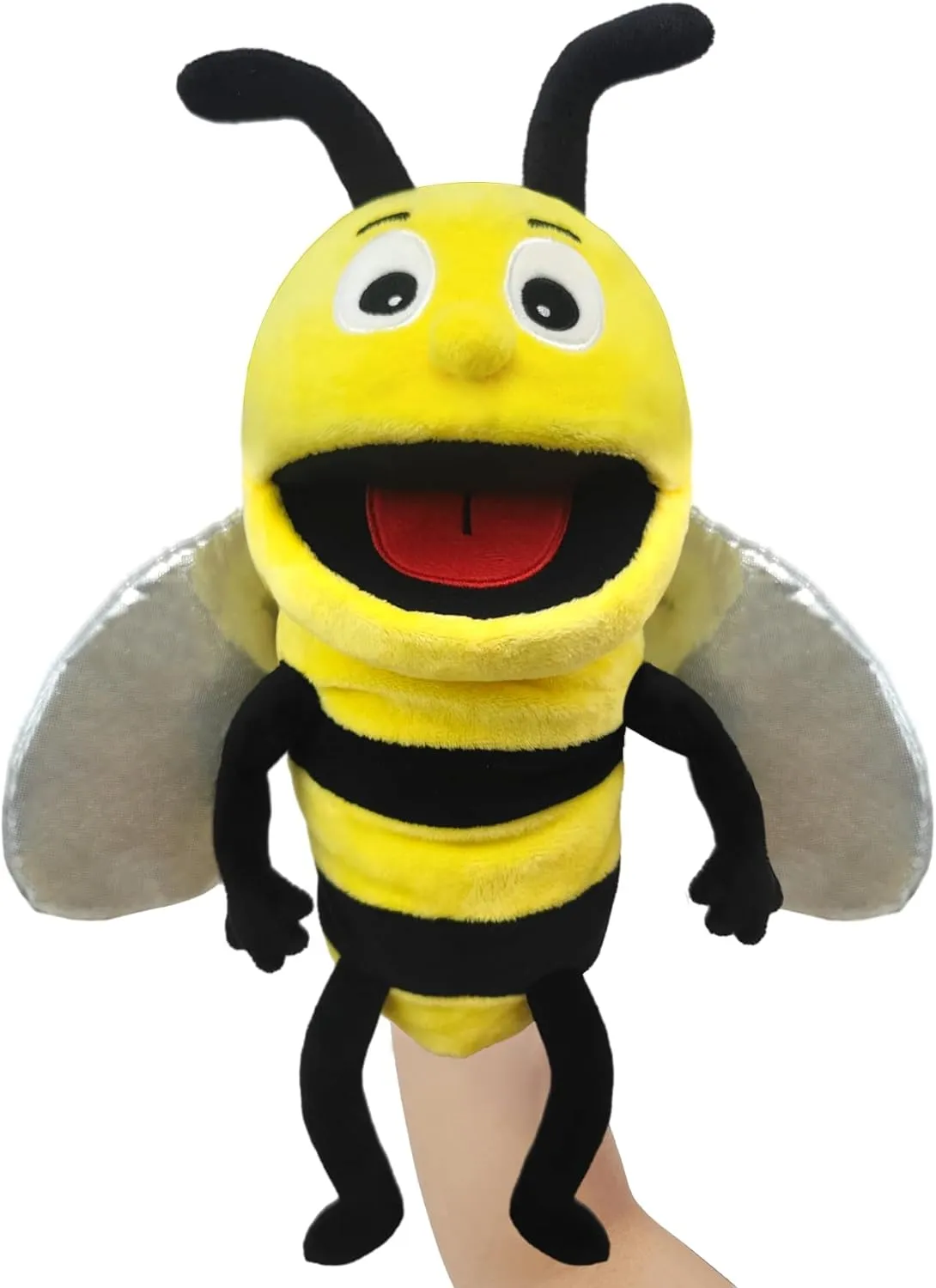 Kids Insect Stuffed Animal Hand Puppet with Moveable Mouth,Soft Stuffed Bee Puppet Story Toy Puppets Role Play Show Game Hand Puppet Realistic Plush Puppet 13",Insect precede criticism grazing Animal Puppets for 