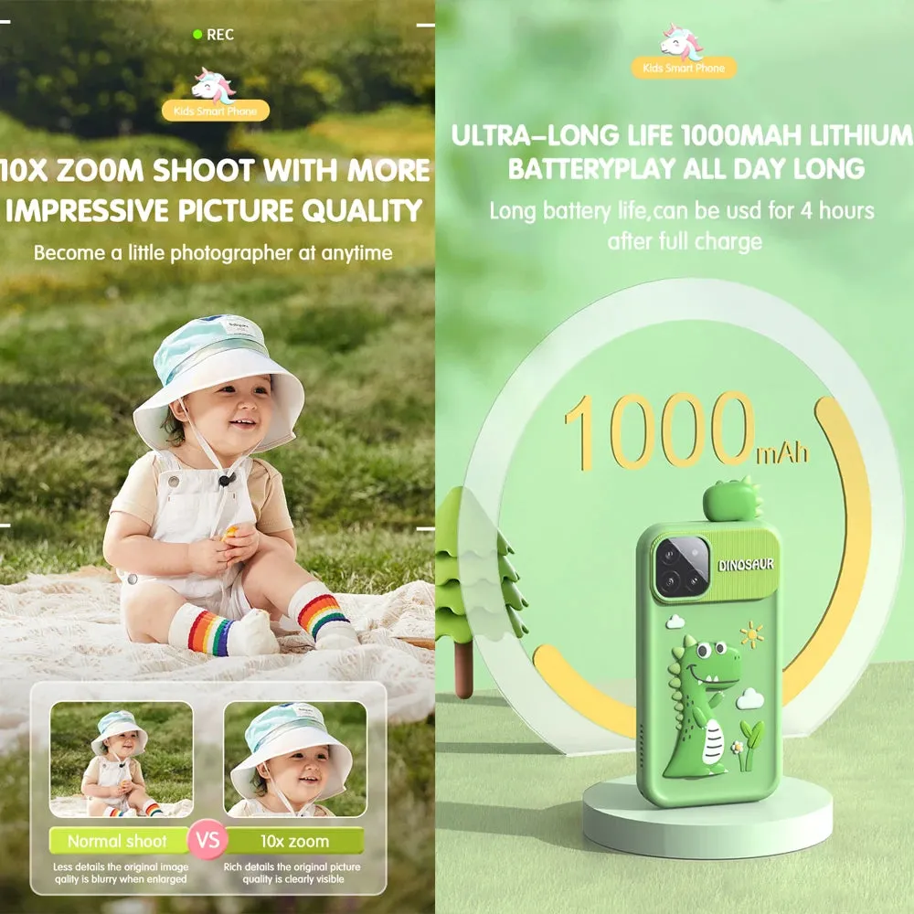 Kids Muscial Smart Phone Toys Cartoon Unicorn Touchscreen Baby Mobile for Girls Boys Educational Toys Birthday Christmas Gifts