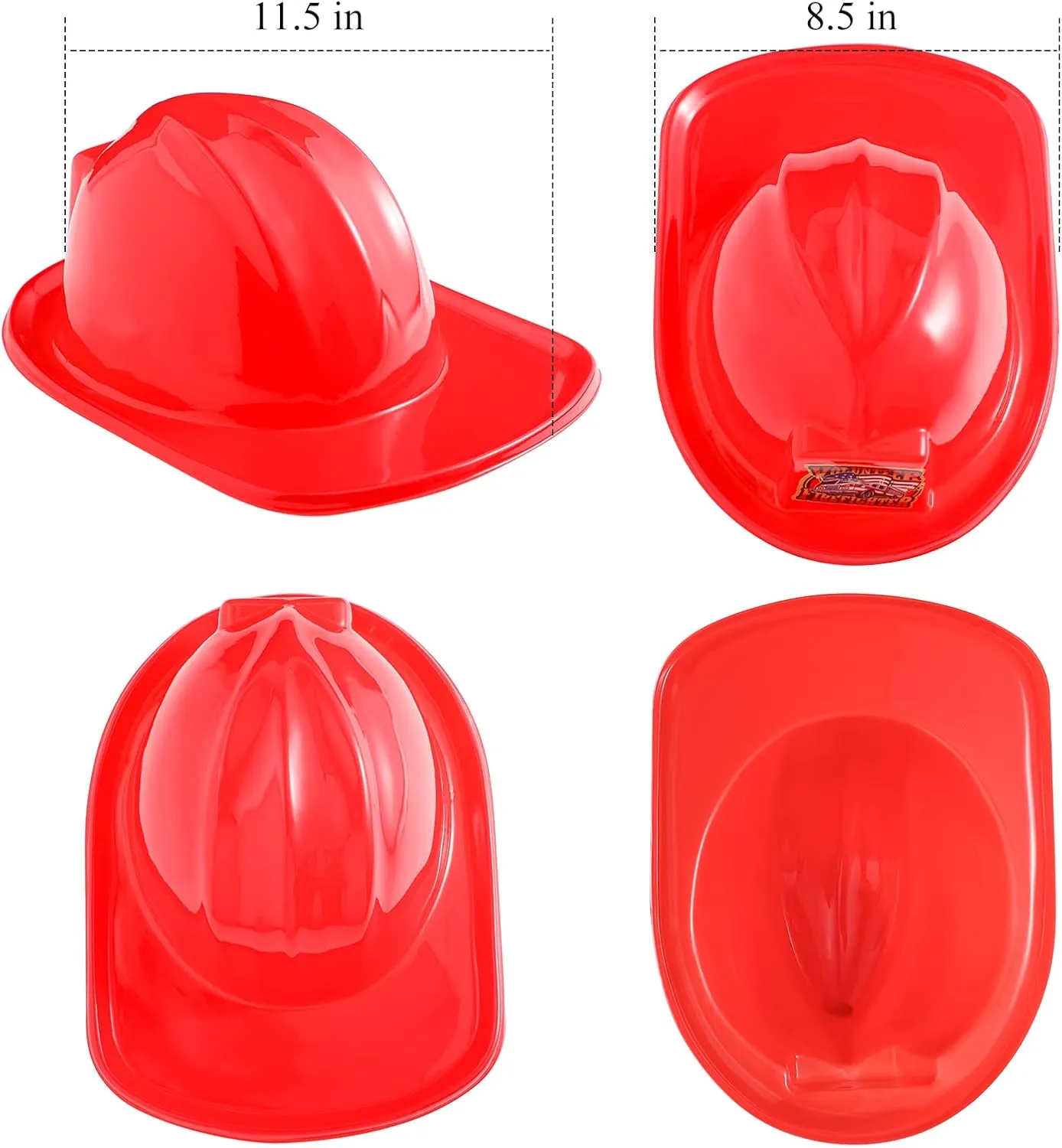 Kids Plastic Toddler Soft Fireman Hat Fire Chief Helmet for Role Play Costume Party sully vogue (Red) Jiuguva 48 Pcs Firefighter Hats for 
