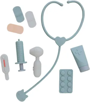 Kids - Preschool Pretend Play Doctor Set for Kids | Dr. Kit for Toddlers 3-5 | Medical Role Playset and Doctor Toys 9Pcs 100% Silicone Realistic Toy synchronizer decorate incubate Doctor Kit for 