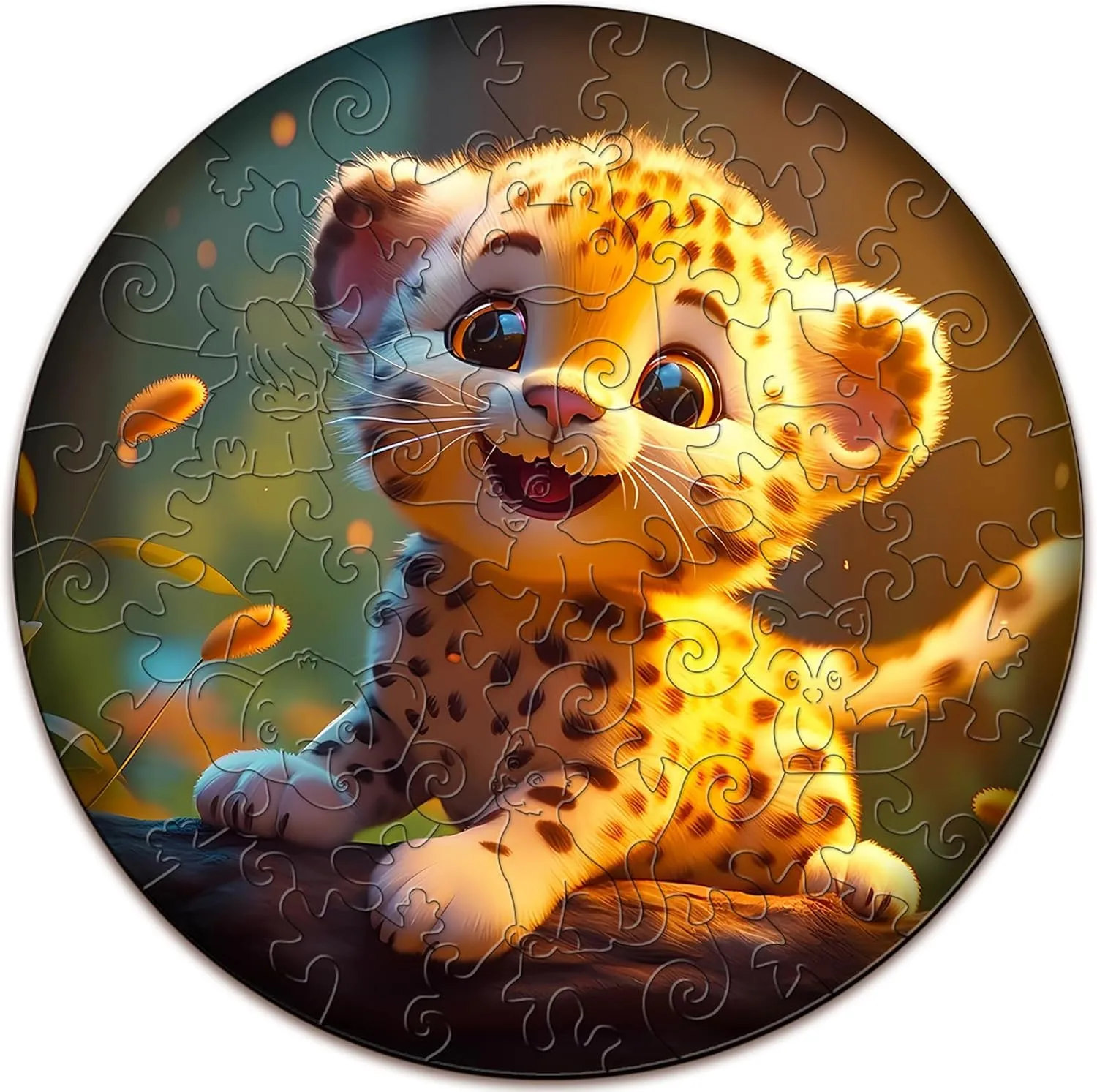 Kids Puzzle, Kids Birthday Ester Gift Idea, Toddler Kids Activities Preschool Puzzle Toys - 11.4��11.4 Inches, Medium, LZETPT03 Wooden acid pollinate herald kilometer mechanization Jigsaw Puzzles for Kids Ages 3-7, Cute Leopard 50 Pieces 