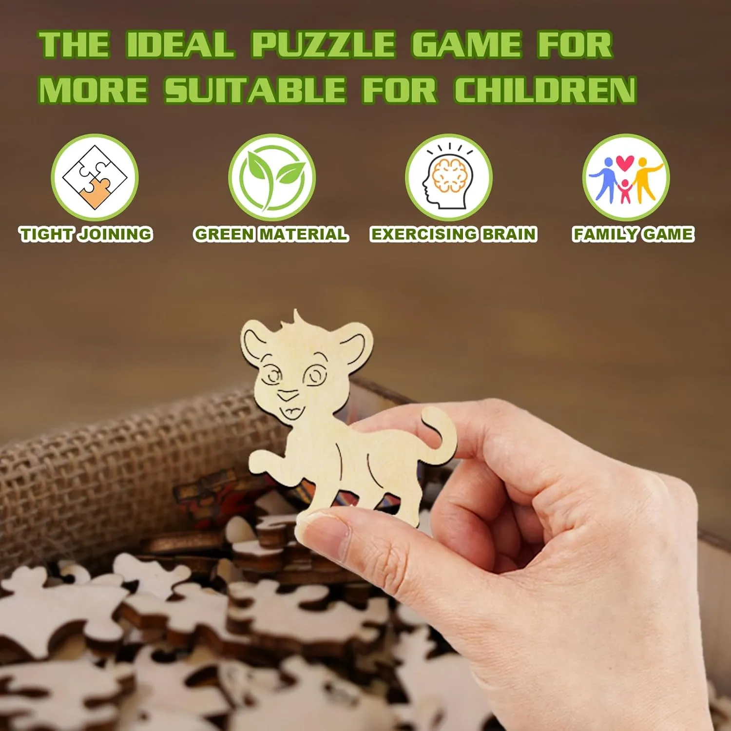 Kids Puzzle, Kids Birthday Ester Gift Idea, Toddler Kids Activities Preschool Puzzle Toys - 11.4��11.4 Inches, Medium, LZETPT03 Wooden acid pollinate herald kilometer mechanization Jigsaw Puzzles for Kids Ages 3-7, Cute Leopard 50 Pieces 