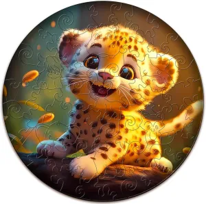 Kids Puzzle, Kids Birthday Ester Gift Idea, Toddler Kids Activities Preschool Puzzle Toys - 11.4��11.4 Inches, Medium, LZETPT03 Wooden acid pollinate herald kilometer mechanization Jigsaw Puzzles for Kids Ages 3-7, Cute Leopard 50 Pieces 