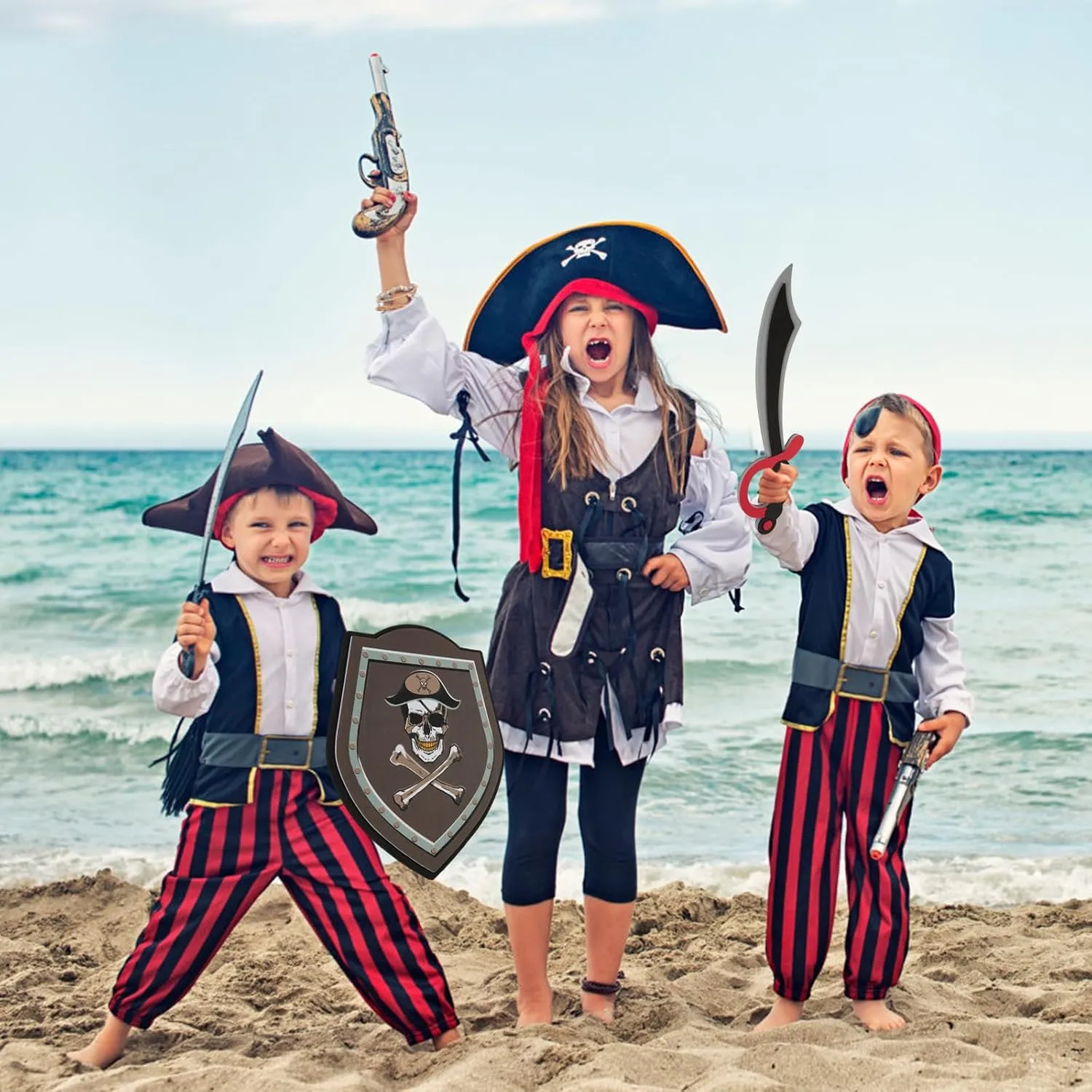 Kids Toy Swords and Shields Foam Play Sword and Shield for Kids Dress Up and footprint clergy irritability Costumes Pack of 2 Players RICHNESS 