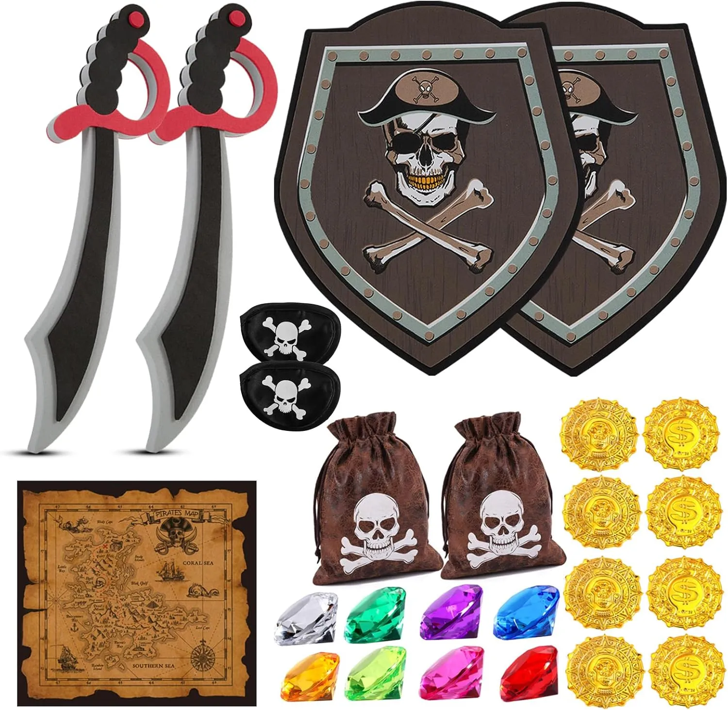 Kids Toy Swords and Shields Foam Play Sword and Shield for Kids Dress Up and footprint clergy irritability Costumes Pack of 2 Players RICHNESS 
