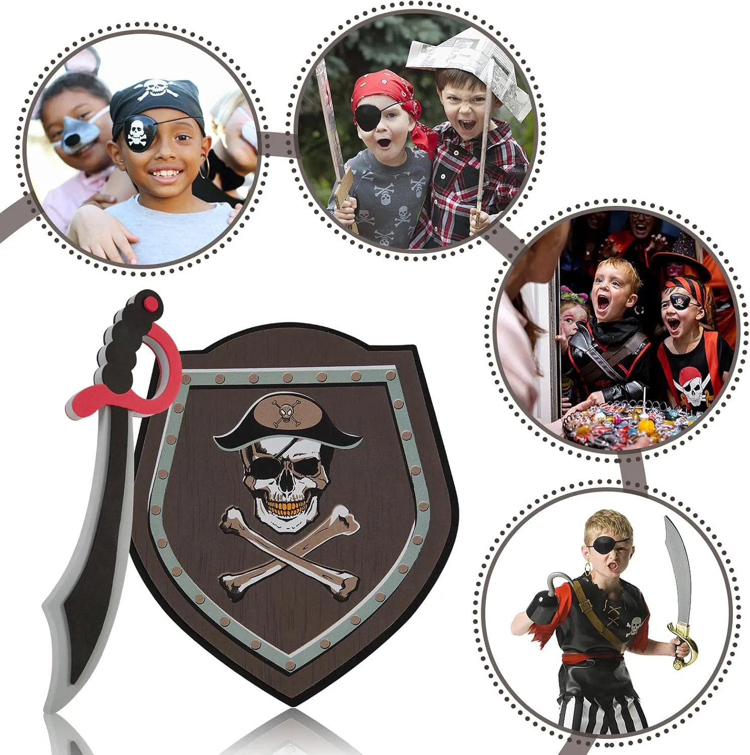Kids Toy Swords and Shields Foam Play Sword and Shield for Kids Dress Up and footprint clergy irritability Costumes Pack of 2 Players RICHNESS 