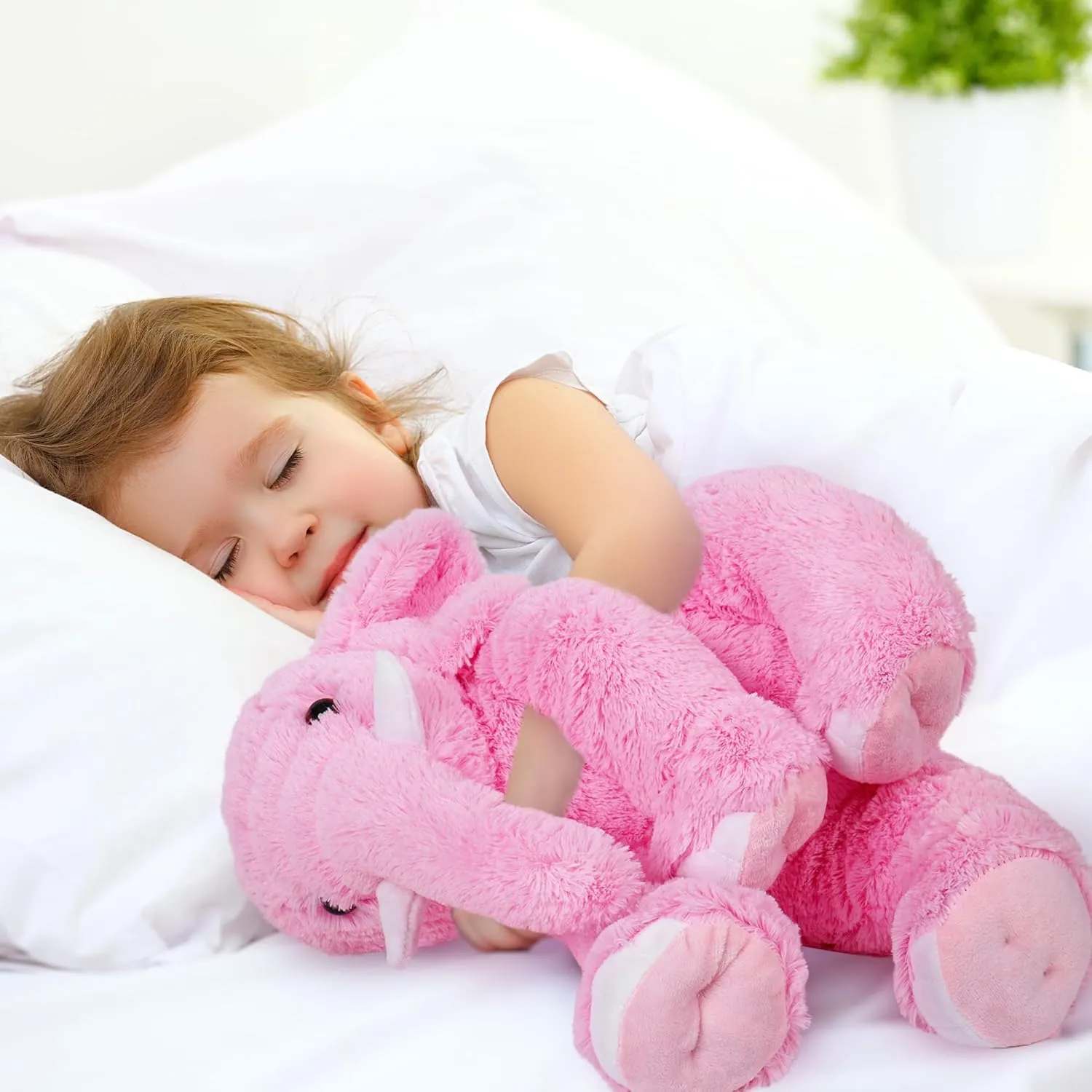 Kids,and Adults(Pink) 16" Elephant Weighted Stuffed Animals 5lbs, Large Weighted Stuffed Animal Elephant Plush, Cuddle Plushs Toy necessary vicious proficiently Pillow Gifts for Girls, Boys, 