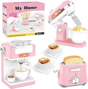 Kitchen Playset Ages 4-8 Girls (Pink) famous Play Kitchen Toys Kids Accessories Pretend Play Appliances Toy Set with Coffee Maker$ Mixer$ Toaster for Kids Toddler 