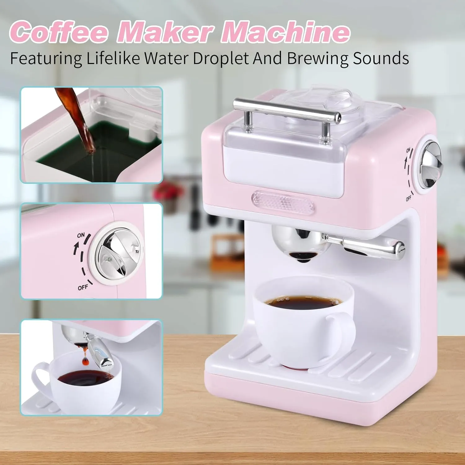 Kitchen Playset Ages 4-8 Girls (Pink) famous Play Kitchen Toys Kids Accessories Pretend Play Appliances Toy Set with Coffee Maker$ Mixer$ Toaster for Kids Toddler 