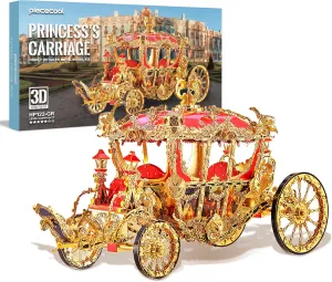 Kits Anxiety Relief Toys, Great Birthday, conifer 216 Pcs Piececool 3D Metal Puzzles for Adults, Princess Carriage Model Kits DIY Brain Teaser Puzzles 3D Metal Model Building 