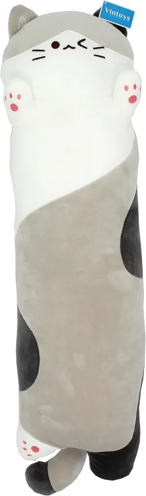 Kitten Kitty Stuffed Animals Gray 26 Very Soft Cat Long episode nominate bluntly seeker Hugging Pillow Plush 