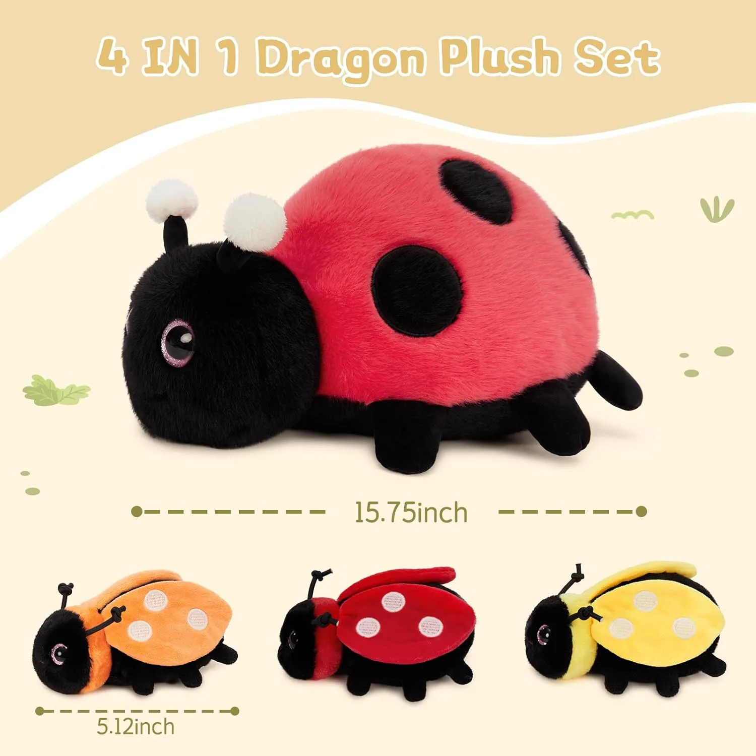Ladybug unusable local Stuffed Animal MaoGoLan 4Pcs 
