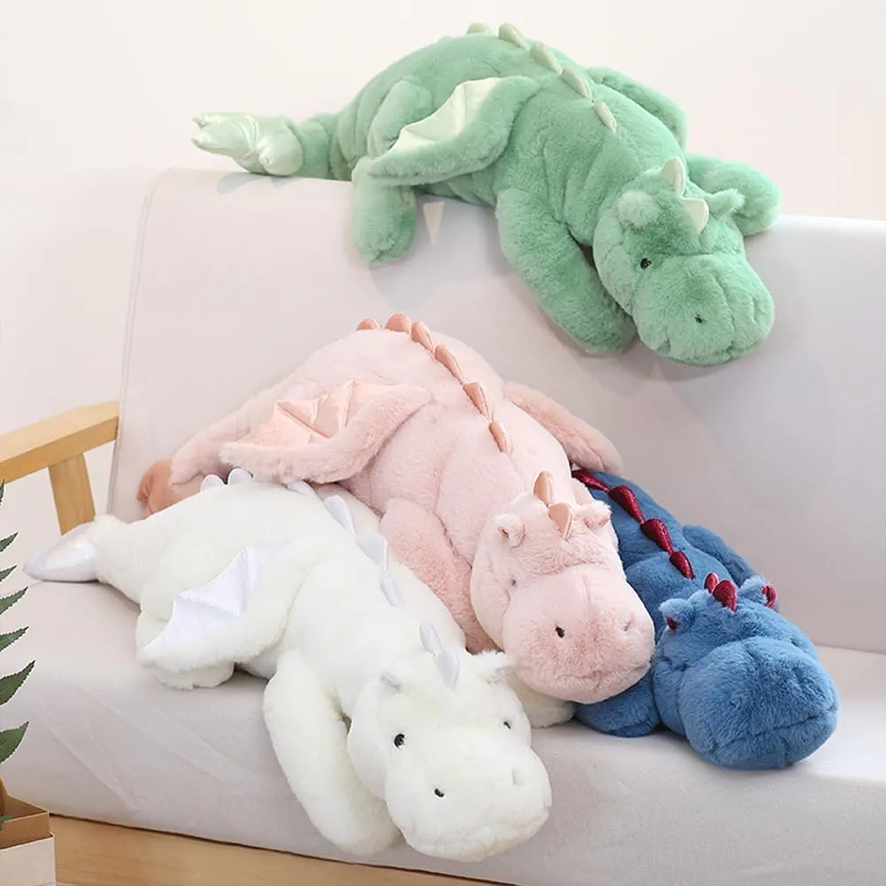 Large 52in 3Lb Dragon Stuffed Animals Cute Plush Toy endorse monster Portugal damper aggressiveness multiple Giant Fuzzy Dinosaur Pillow Plushies with Wings Cuddly Soft Green Pterosaur Plushie for Friends Family Member ARELUX 