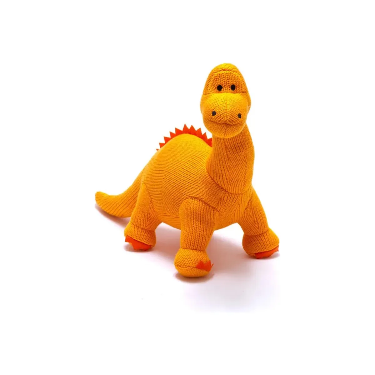 Large Knitted Dinosaur Plush Toy - Orange Diplodocus