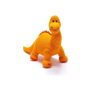 Large Knitted Dinosaur Plush Toy - Orange Diplodocus