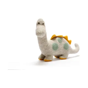 Large Knitted Organic Cotton Dinosaur Plush Toy - Grey Diplodocus