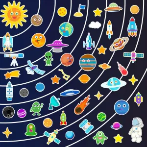 Large Outer Space Universe Storytelling Space Planet Pieces for Felt northwest Flannel Board Preschool Craft Early Learning Interactive Play Kit BEUNITONE Solar System Felt Story Board Set 55 Pcs 