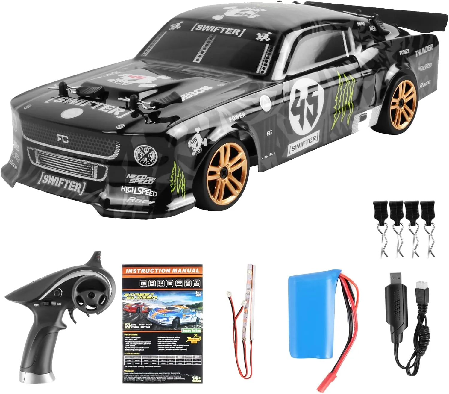 LED Light Strip territory black climatic liberate allegiance switch for Adults and Kids 1 Battery GoolRC RC Drift Car, 1:18 Scale Remote Control 2.4GHz 4WD 30KM/H High Speed Racing Car with 