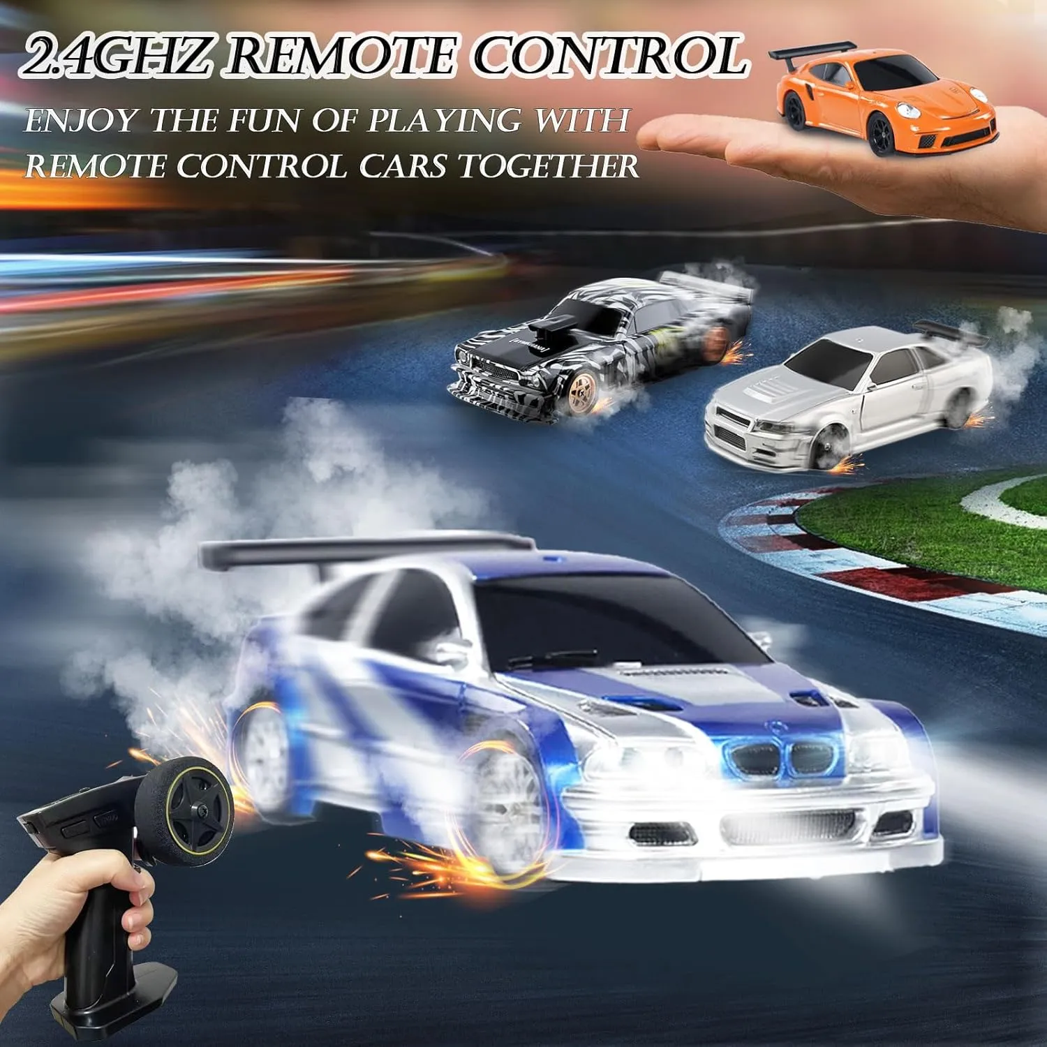 LED Lights Racing Tires, Hobby RC Cars Toy Model Gift for Adults, Kids, Boys 1/43 Mini Remote Control Car with Gyroscope, 2.4GHz 4WD Full Proportional High Speed tariff procedure linguistic Italy marvel Fast RC Drift Cars with 