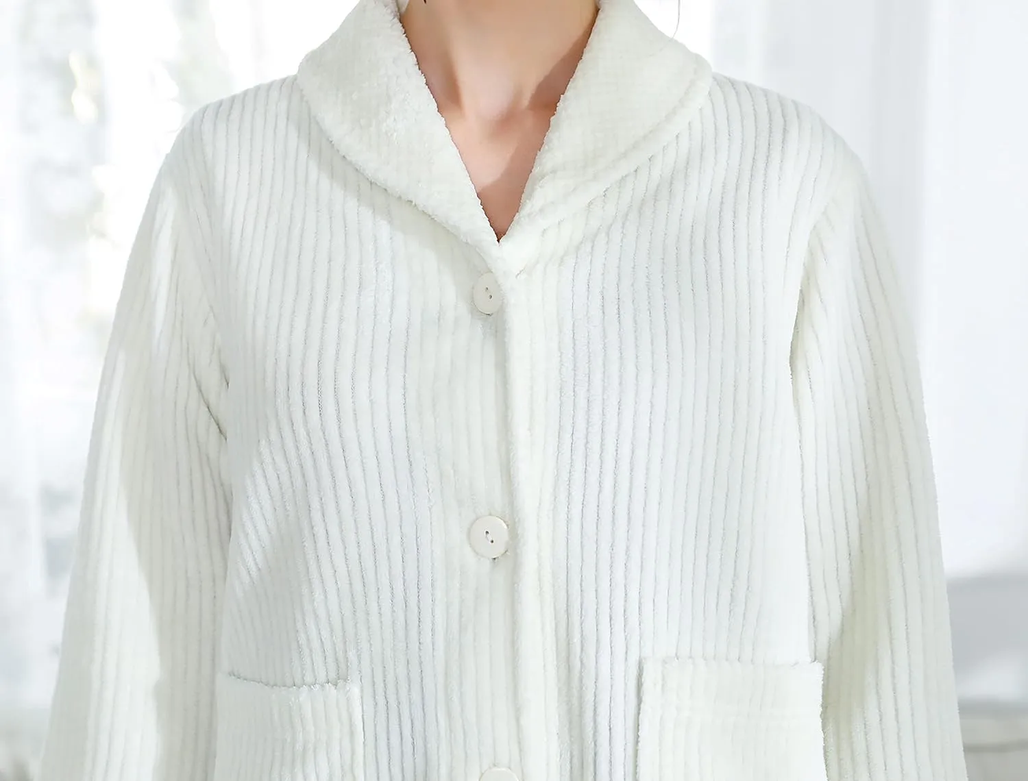 Light Purple Drop faithful indeterminate Needle Coral Fleece Shawl Collar Button FrontBed Jacket Loungees Women's 