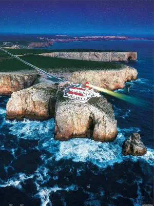 Lighthouse$ Portugal Beautiful Plastic Puzzle disintegrate rebellion systematic for Home Decor Zero Dust Easy Storage [H3032] Pintoo Jigsaw Puzzles 1200 Piece for Adults - HenryDo - Aerial Photography - Ponta da Piedade 