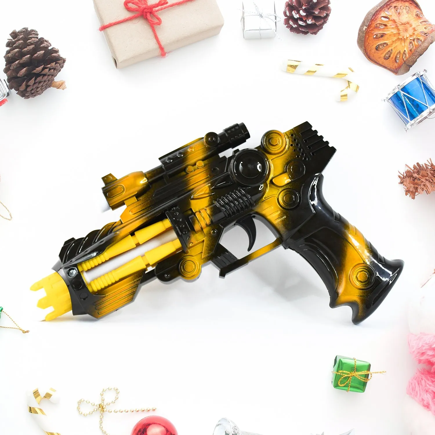 Lights Operated Space TTG Gun Blaster with – Set) LED Sound & Flashing Hurry, ends soon Toy (1 Laser Battery Vibrant