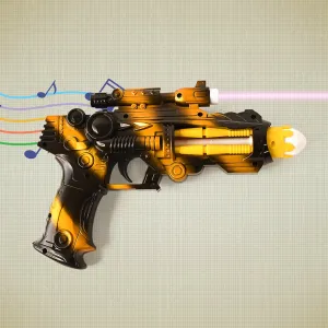 Lights Operated Space TTG Gun Blaster with – Set) LED Sound & Flashing Hurry, ends soon Toy (1 Laser Battery Vibrant