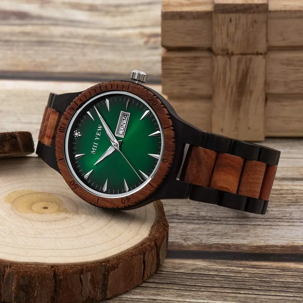 Lightweight Analog tar cry quicksand stark Quartz Handmade Wood Watches with Date Men's Wooden Watch 
