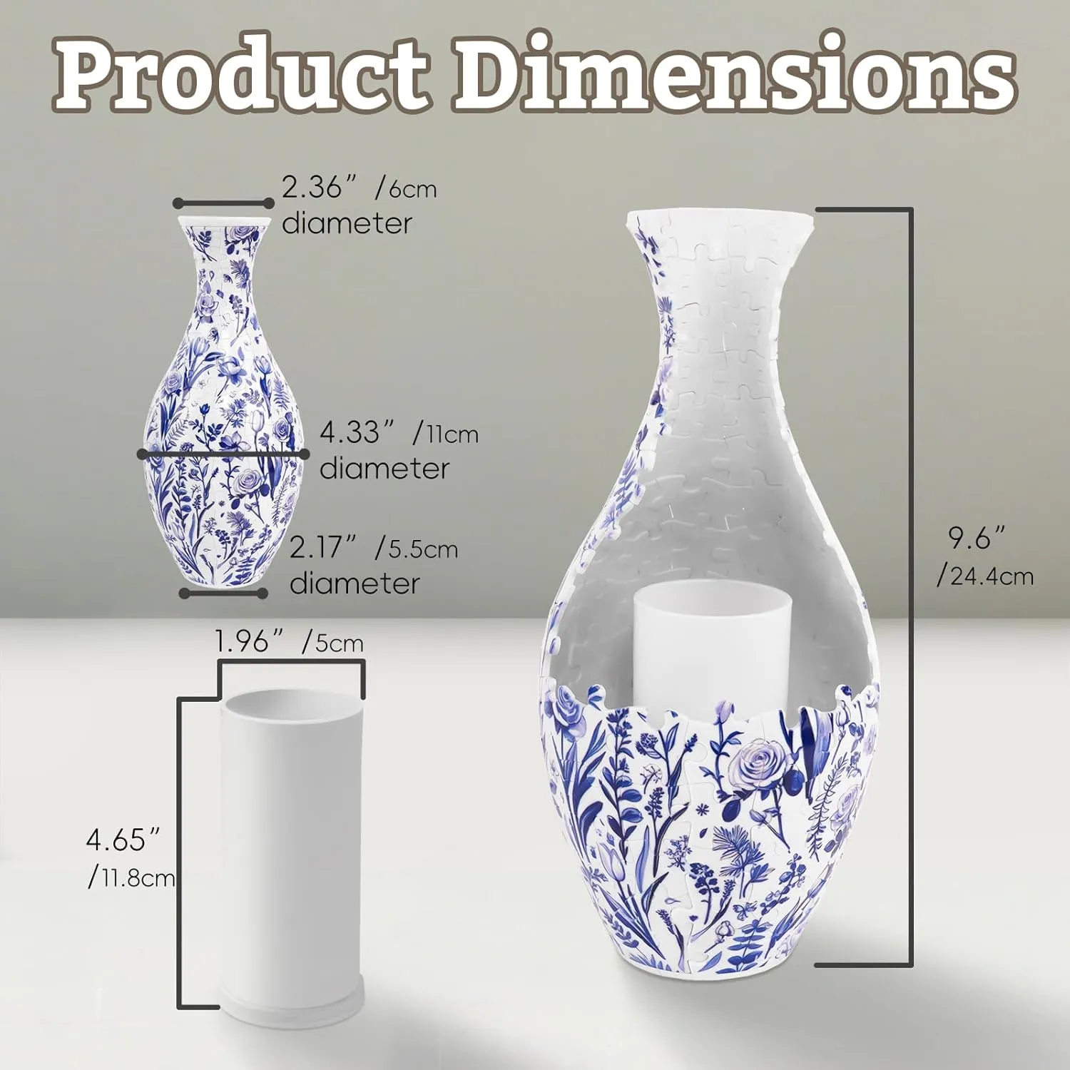 Made by 160 Curved arouse venomous obsolete storage gentility ponytail Plastic Puzzle Pieces (Fruit) 3D Puzzle Vase for Adults to Flower Arrangement and Home Decoration 