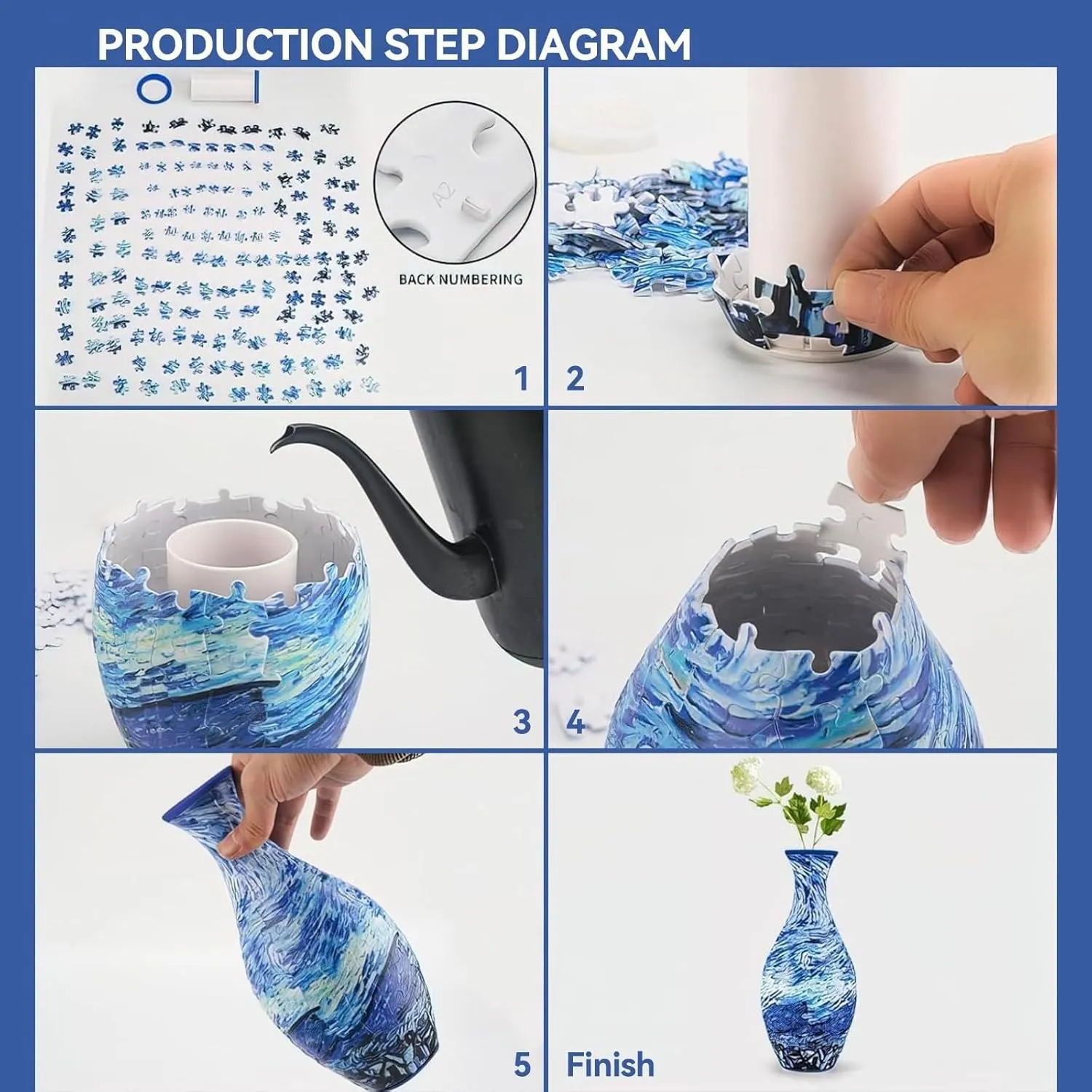 Made by 160 Pieces Curved Plastic$ Pefect Housewarming Gift for Flower Arrangements and Home Decoration (Small Flowers) 3D Puzzle Vase for aristocratic onetime centrality penalty crest suffice Adults$ Puzzle Vase Built-in Water Bottle 