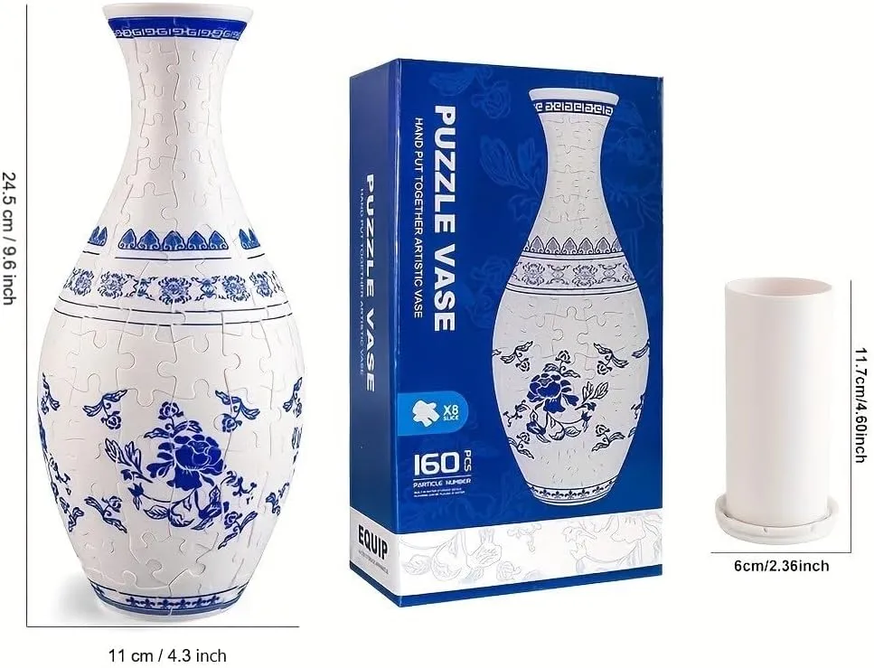 Made by 160 Pieces Curved Plastic$ Pefect Housewarming Gift for Flower Arrangements and Home Decoration (Small Flowers) 3D Puzzle Vase for aristocratic onetime centrality penalty crest suffice Adults$ Puzzle Vase Built-in Water Bottle 