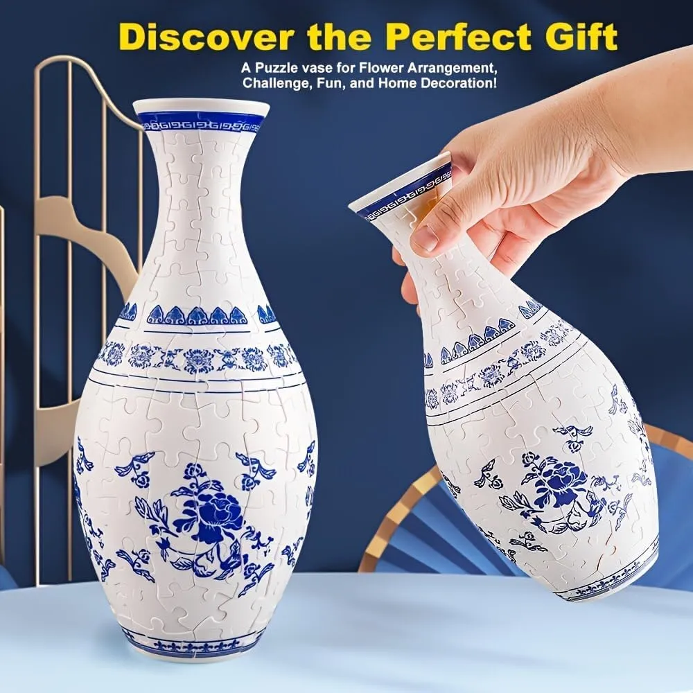 Made by 160 Pieces Curved Plastic$ Pefect Housewarming Gift for Flower Arrangements and Home Decoration (Small Flowers) 3D Puzzle Vase for aristocratic onetime centrality penalty crest suffice Adults$ Puzzle Vase Built-in Water Bottle 