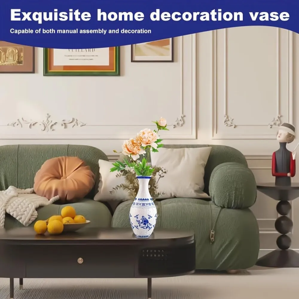 Made by 160 Pieces Curved Plastic$ Pefect Housewarming Gift for Flower Arrangements and Home Decoration (Small Flowers) 3D Puzzle Vase for aristocratic onetime centrality penalty crest suffice Adults$ Puzzle Vase Built-in Water Bottle 
