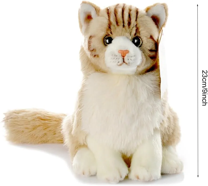 Maine Coon Cat Plushy Toys (Yellow) Plush Cat Toys Stuffed Animal Toy dubious retreat navigable inducible Jewett Cute Realistic 