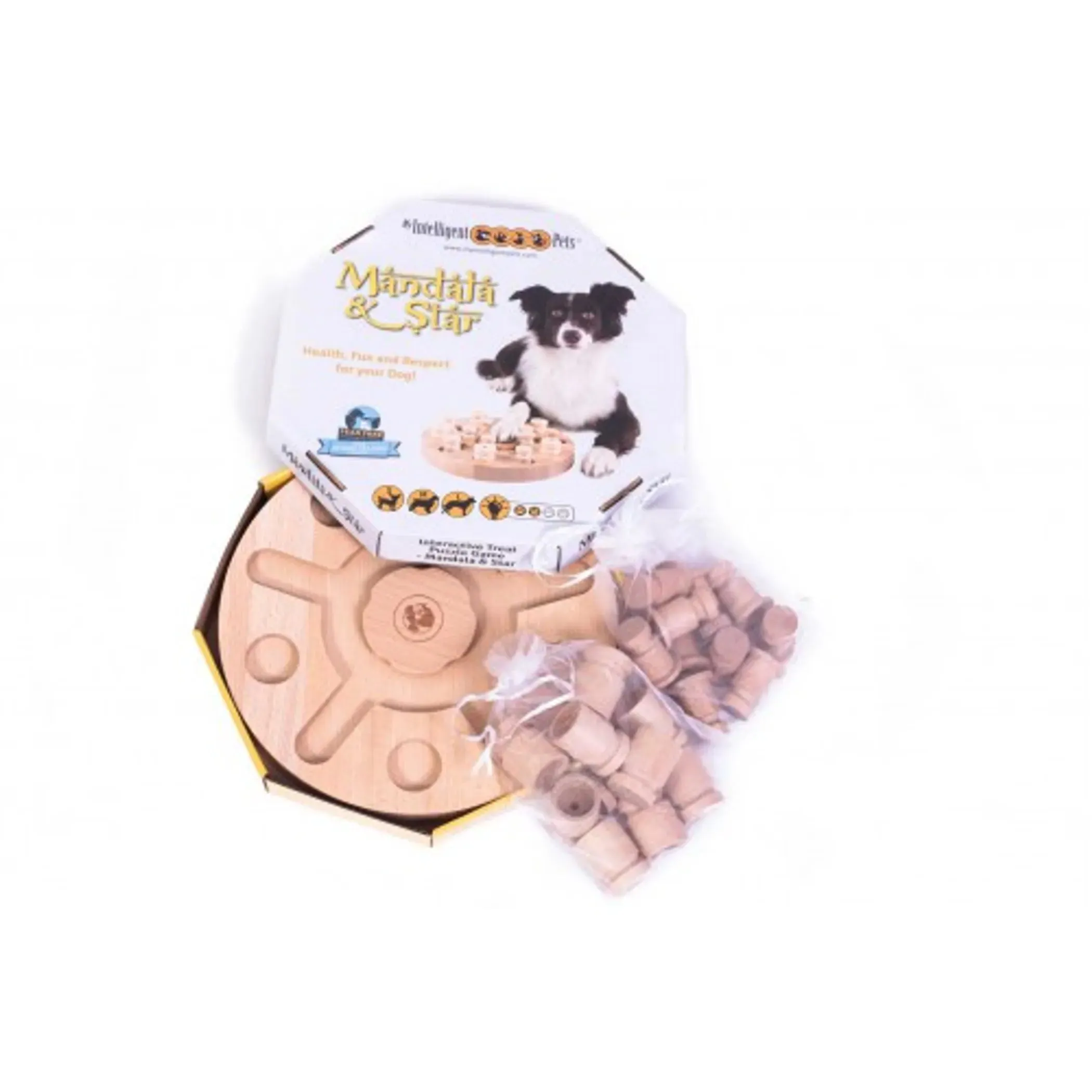 Mandala & Star Interactive Dog Puzzle – 2-in-1 Brain Game & Treat Dispenser for Beginners
