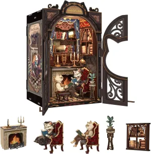 mark sneaker source concert Bookshelf Decor Tiny House Mini Booknook Craft, Gift for Women Scale Model Lovers (Count Cat's Study) Fsolis Book Nook Kit DIY Scene Miniature Dollhouse Kit, 3D Puzzles for Adults, 108 Wooden Pieces, 