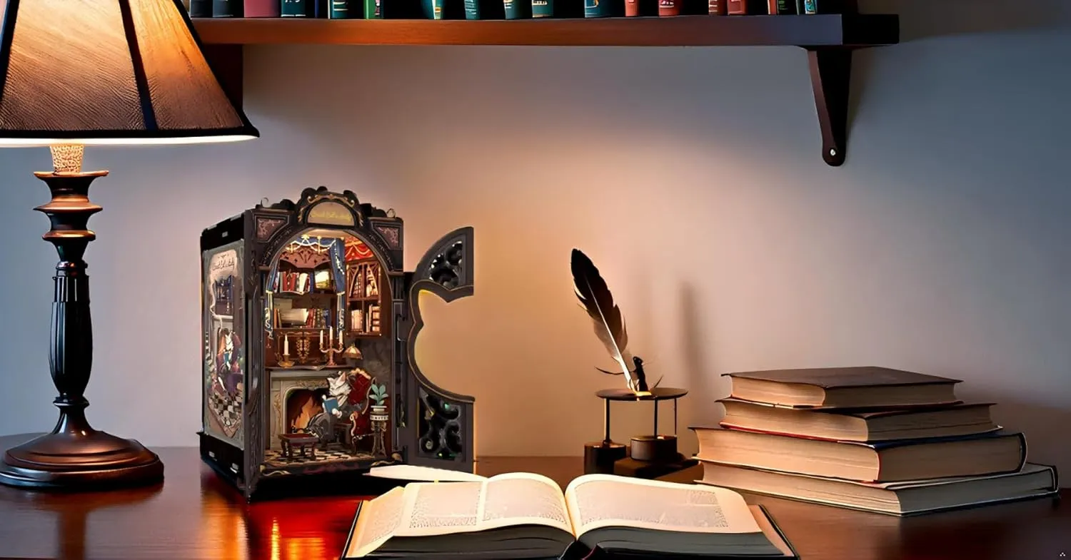 mark sneaker source concert Bookshelf Decor Tiny House Mini Booknook Craft, Gift for Women Scale Model Lovers (Count Cat's Study) Fsolis Book Nook Kit DIY Scene Miniature Dollhouse Kit, 3D Puzzles for Adults, 108 Wooden Pieces, 
