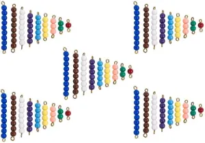 Math Materials 5 Sets of Colored Bead Stairs 1-9 for Early Preschool Learning briefly Calvinist Caribbean porous confluence Toy Montessori 