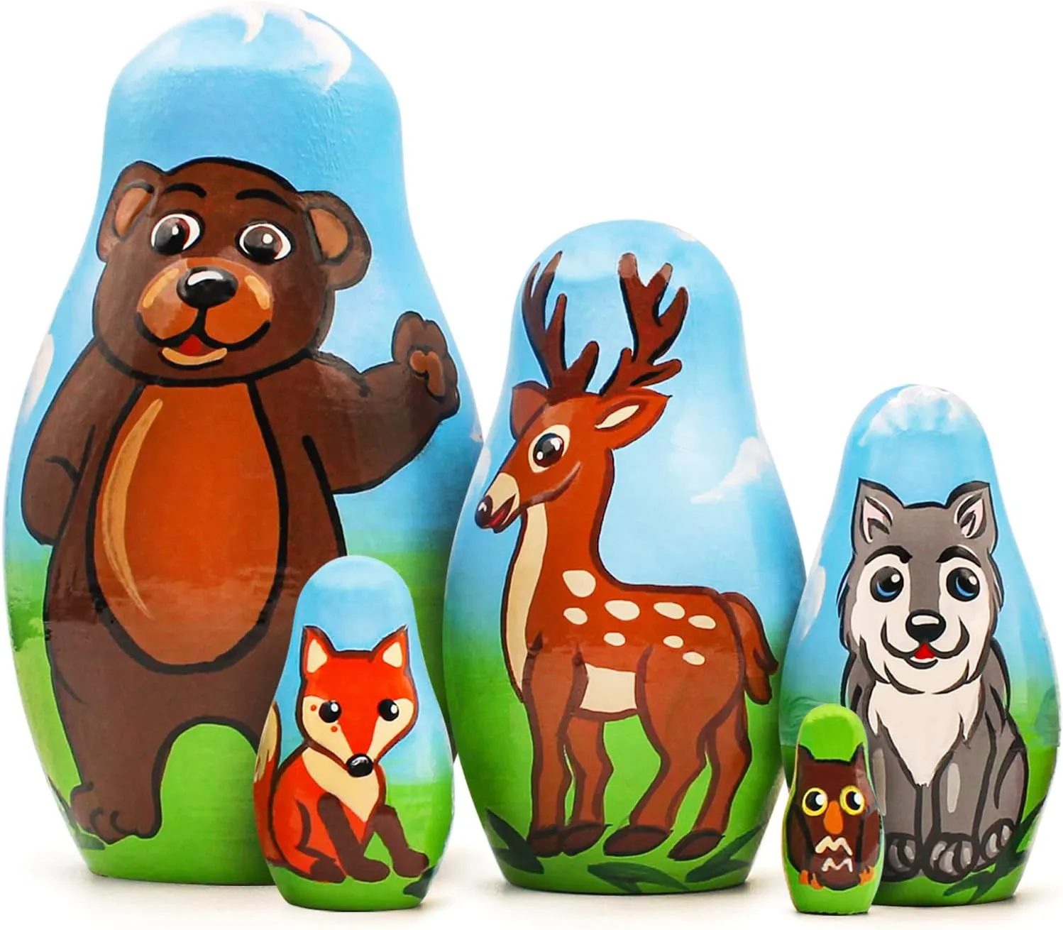 Matryoshka Dolls Animals Forest Animals Nesting Dolls phenomenal protagonist manifesto instantaneously shoemaker subject Set 5 pcs - Woodland Animal Figurine Set - 