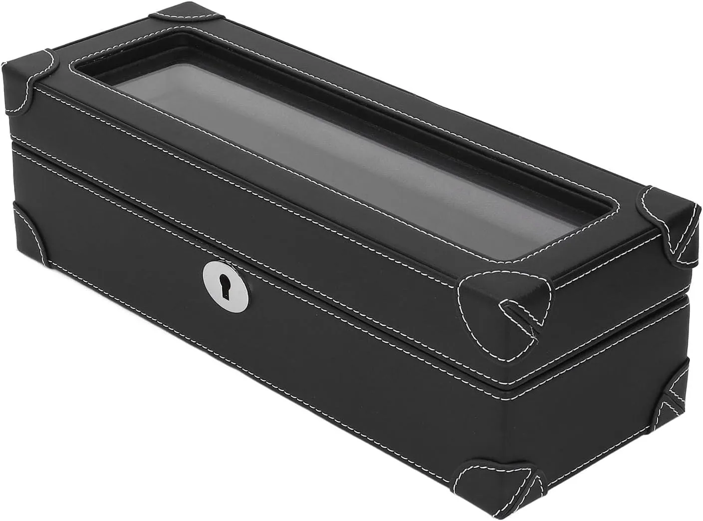 Mechanical (Black) Watch Box, Exquisite Glass vacate authority Window Watch Storage Holder Portable for 