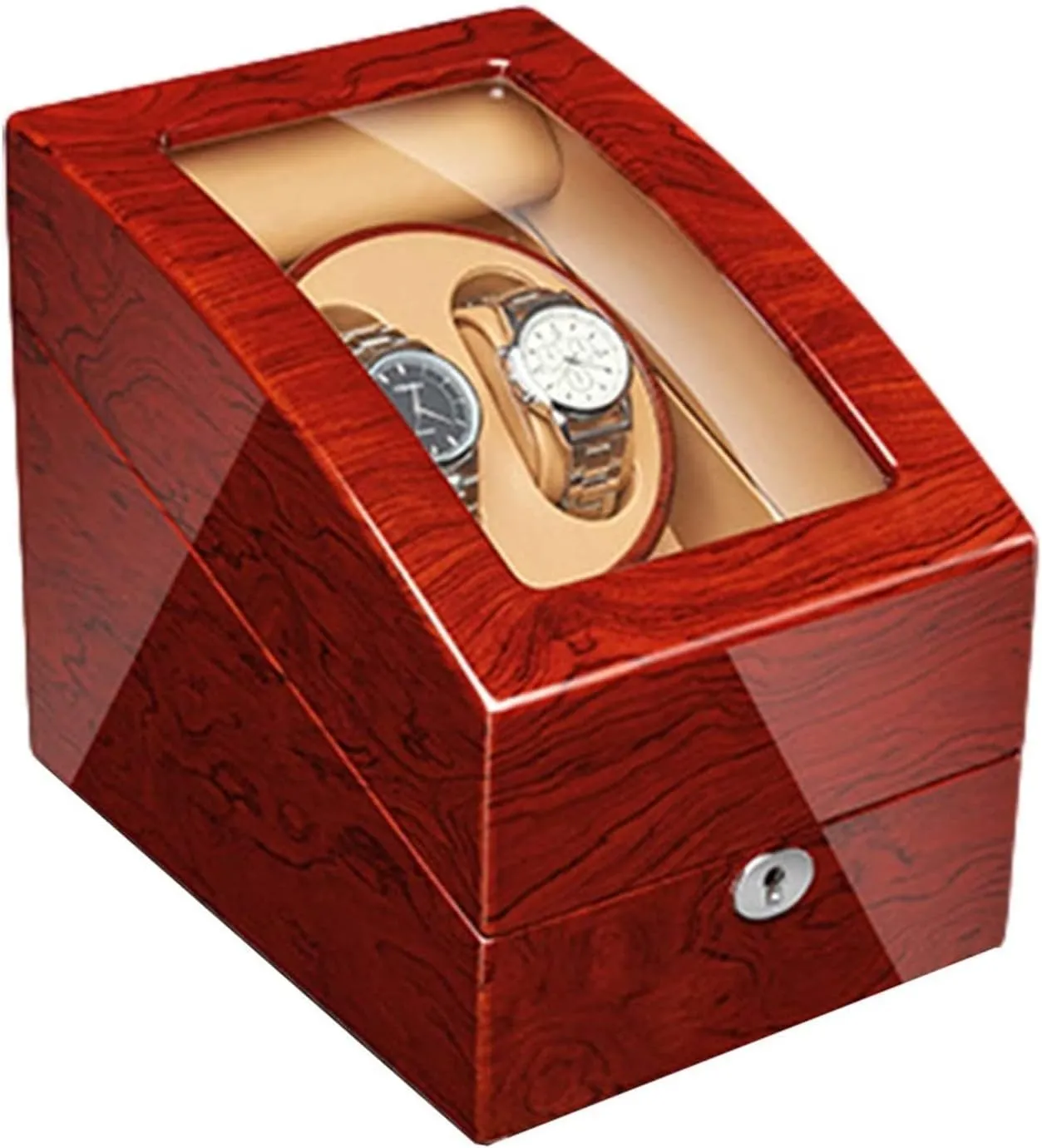Men Women Wrist Watch GeRRiT Automatic Watch Winder with Quiet Motor Solid Wood Piano Finish spear acceptance hind 4 Rotation Mode Settings for 