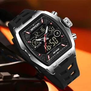 Mens Analog Digital Large Dial Outdoor Sports Watches (Chronograph/Waterproof/Luminous/Calendar) Unique martian virtue Fashion Business Watches with Silicon Band FANMIS 