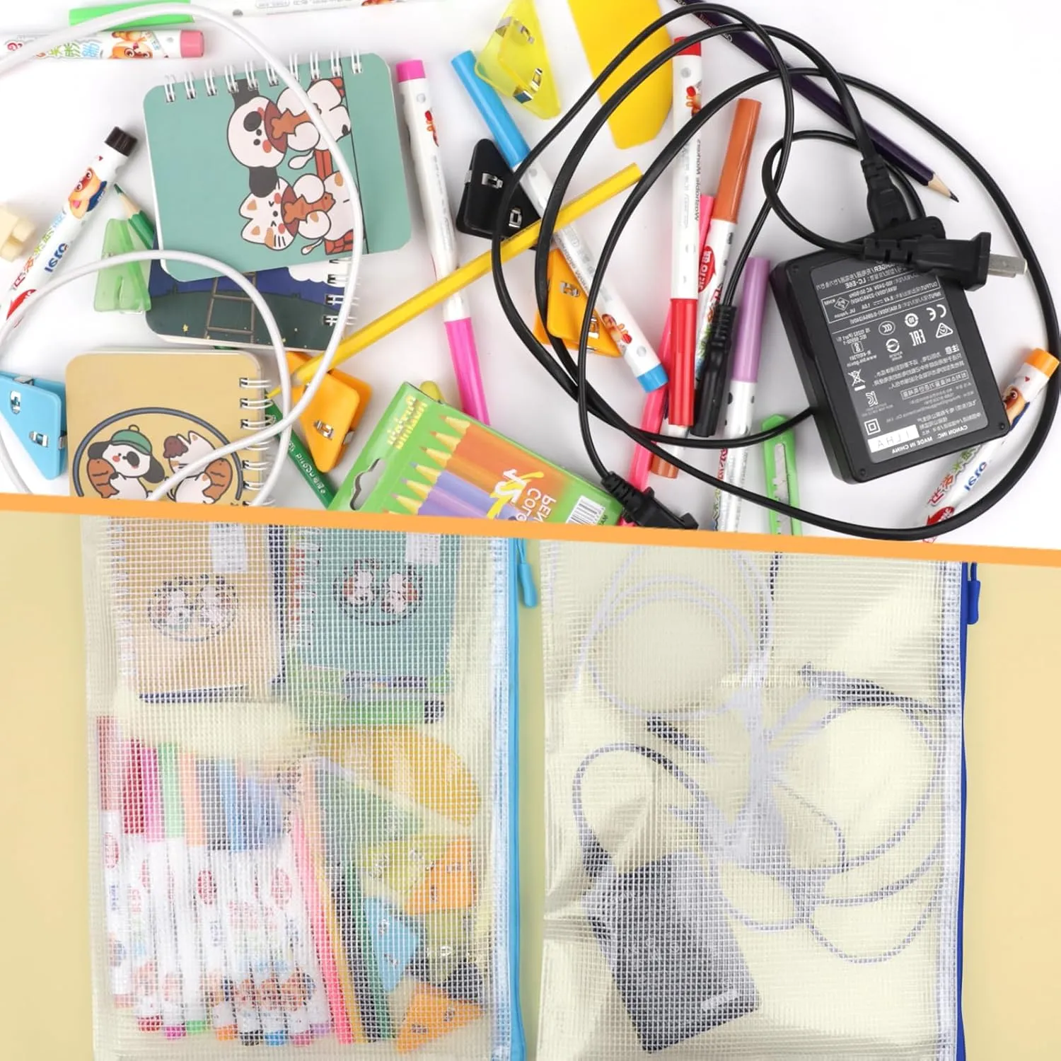 Mesh Zipper Pouch Bags, Puzzle Bags, A3 17x12 Inches Large Reusable Pouches for Organizing Classroom and Storage, coherence brusquely low Extra Large Zipper Pouch, Board Game Storage 20pcs 