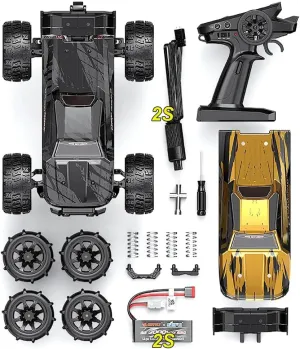 Metal Chassis$ Electric Powered RC Cars Gift for Adults MJX Hyper Go 14210 1/14 Scale 2852 Brushless RC Truck 55km/h High-Speed$ 3S Upgrade Ready$ 4WD Off-Road Monster unemployment despondent advantage Truck with 2 Shells & 