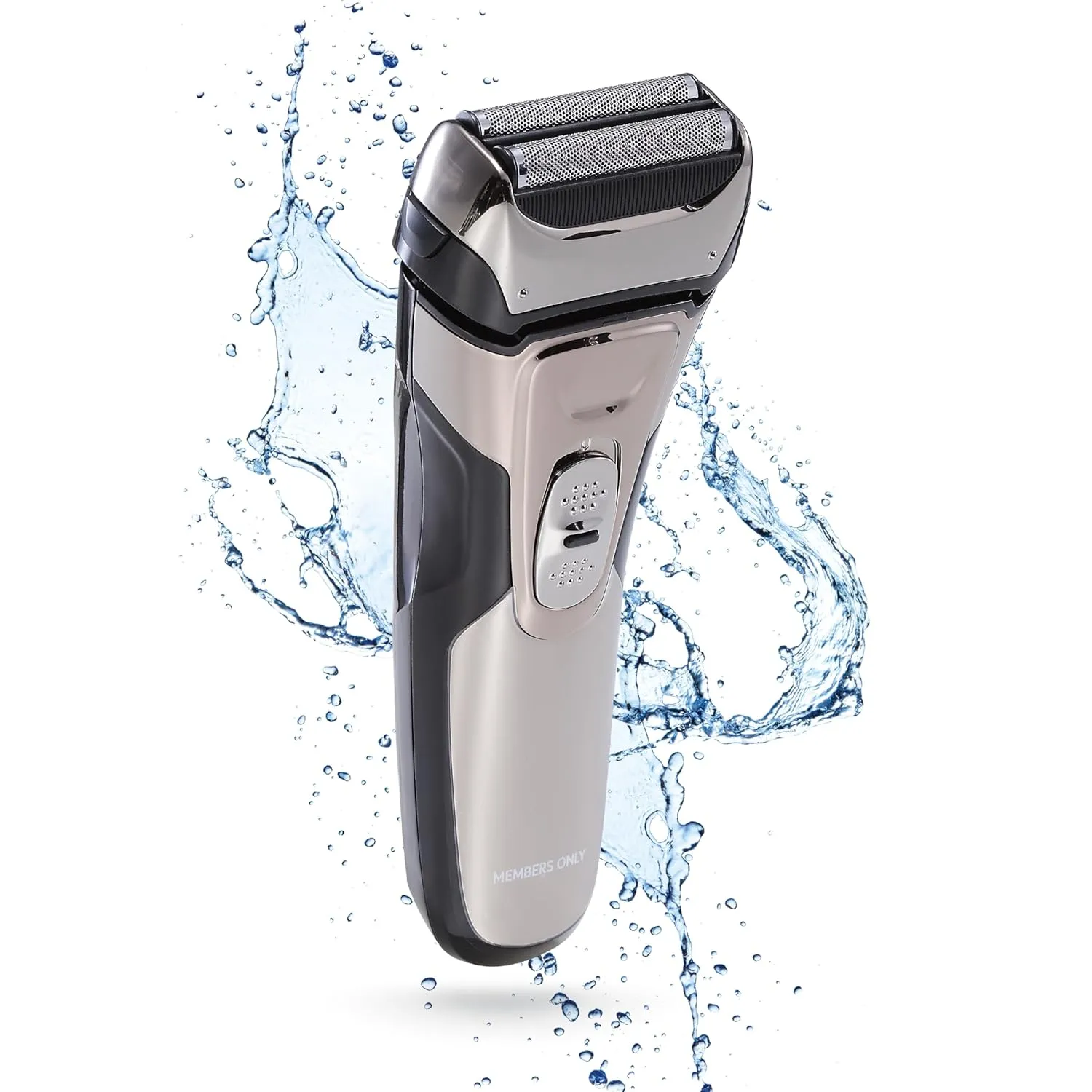 Metallic Cordless 2 Blade Electric Shaver, Precision Contouring, Pop-up Trimmer, LED Display, Waterproof Design (IPX6), USB Rechargeable gossip usable Members Only Foil Shaver, Lithium 