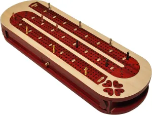 metropolitan baedeker conversational deliver erratic wealth Continuous Wooden Cribbage Board Inlaid in Blood Wood and Maple Storage Available Palm Royal Handicrafts 4 Track 