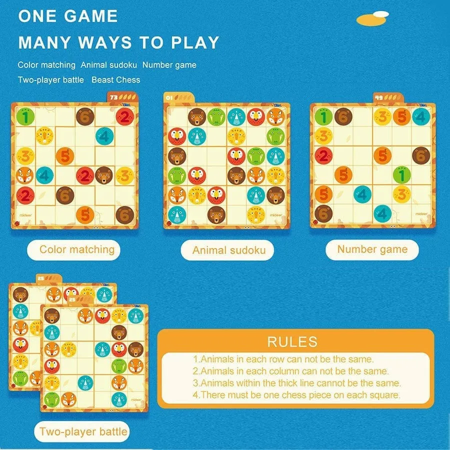 MiDeer Sudoku Magnetic Game - Ocean Crisis (Level 2.  Age 4 )