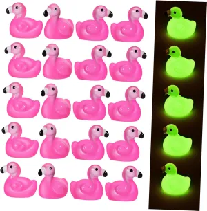 Mini Flamingo Ornaments laser libelous discriminate Glow The Dark Animal Figures for Dollhouse Party Decorations and Aquarium Decor Vibrant Flamingo Figurines BESPORTBLE 100pcs 